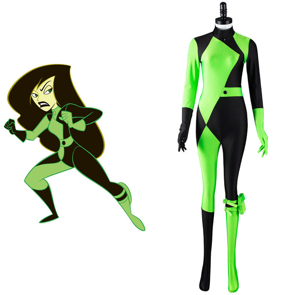 Kim Possible Shego Cosplay Costume Adult Jumpsuit Outfits Halloween Ca – Coshduk